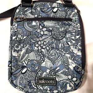 SAKROOTS Artist Circle Flat Crossbody Bag  Cotton Coated Canvas
